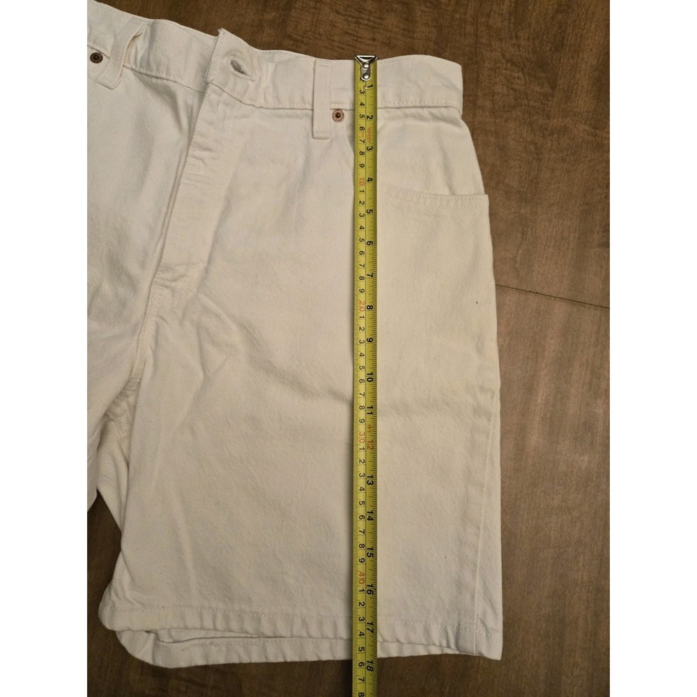 Vintage 90s Levis 550 Shorts Womens 13 White Relaxed High Rise Denim USA Made - Picture 8 of 13